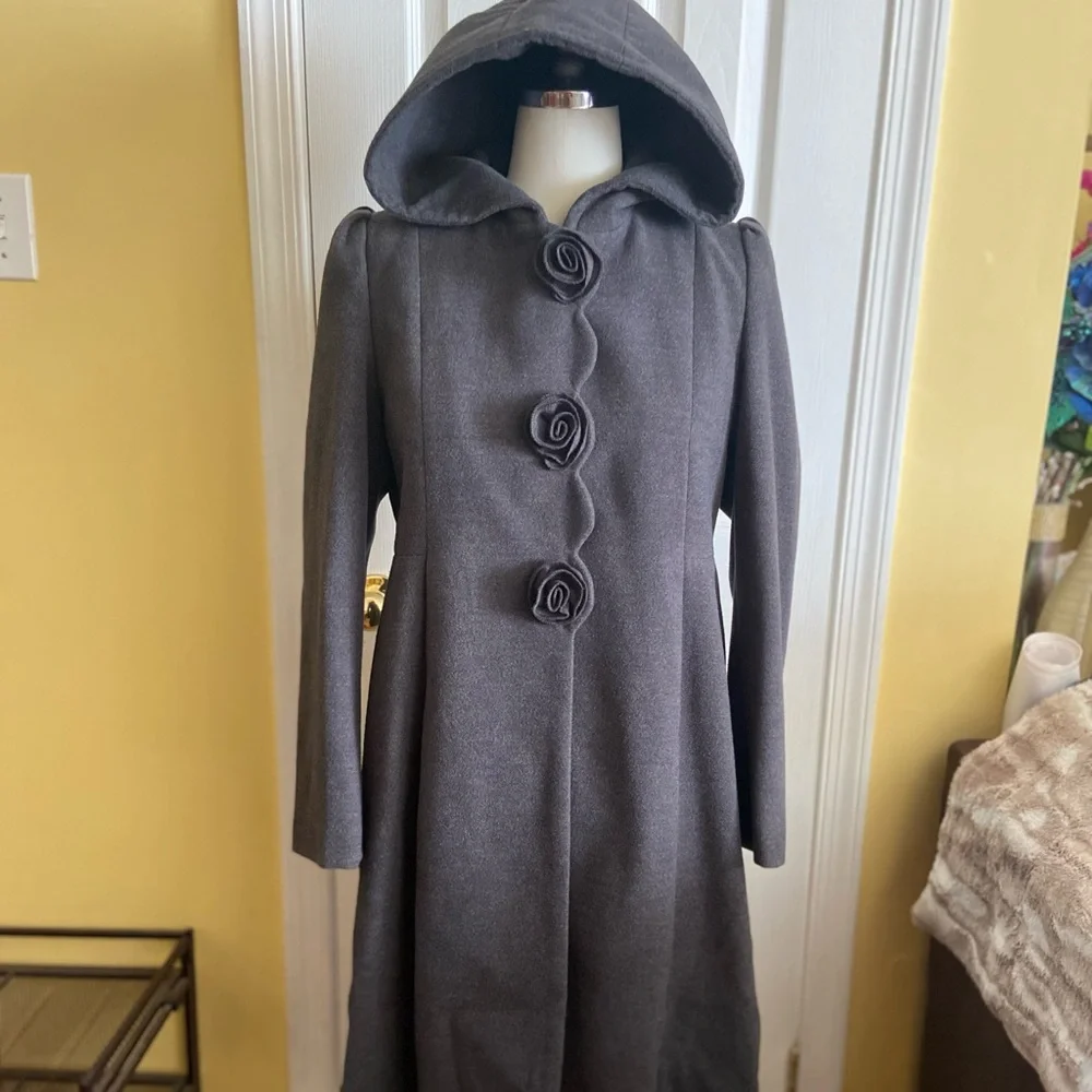 Rothschild Charcoal Hooded Coat - Picture 1 of 15
